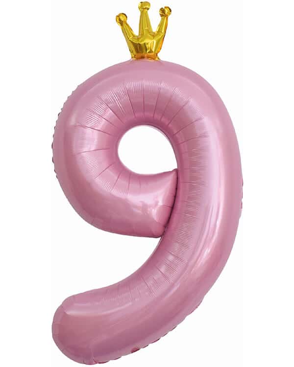 131199_Шар_(40_102_см)_Цифра_9_Золотая_корона_Розовый_1_шт_в_упак Шар Цифра Розовая корона 102см — изображение 11