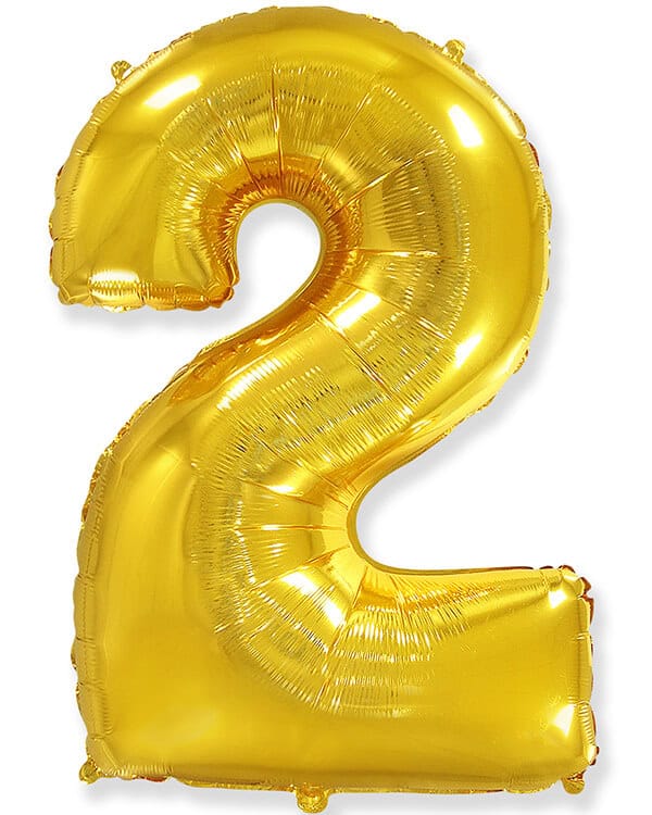 901762O_Шар_(40_102_см)_Цифра_2_Золото_1_шт Шар Цифра Золото 102см — изображение 3
